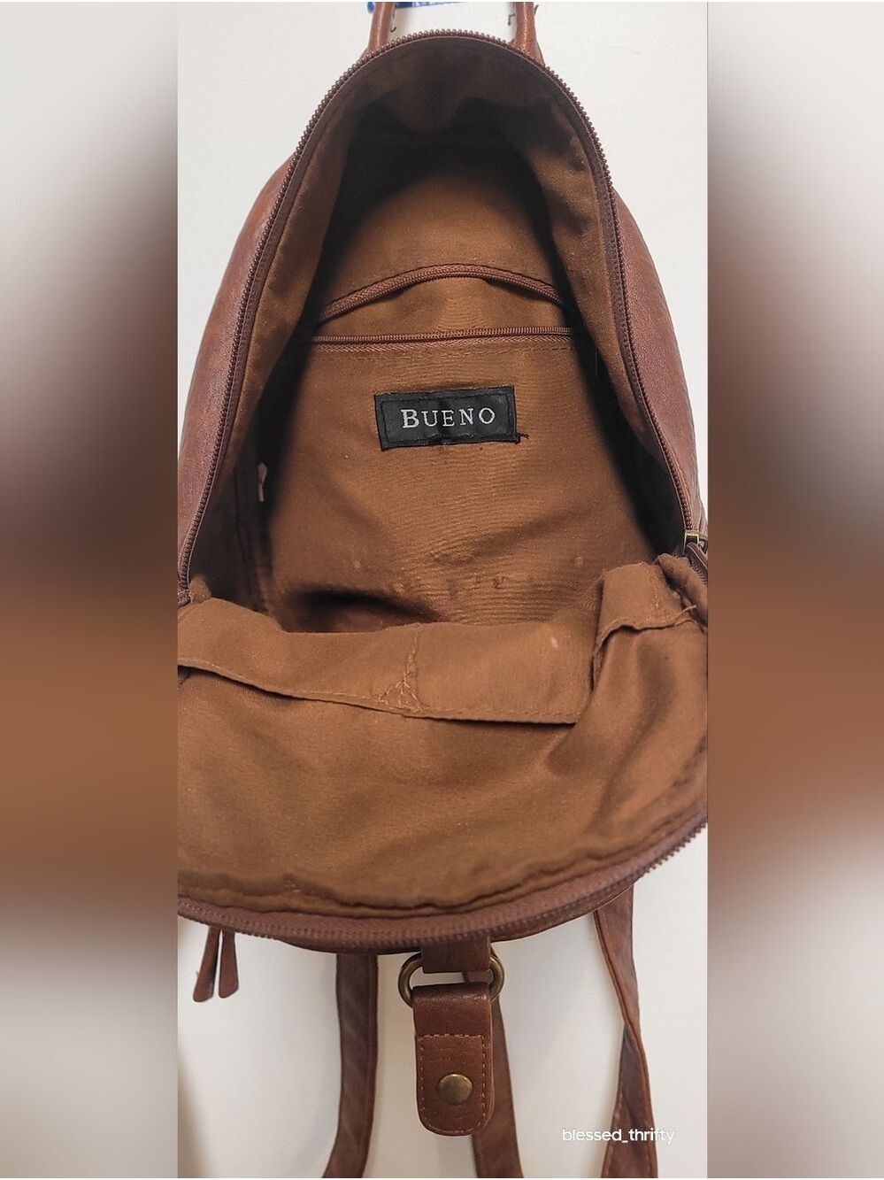 Bueno Brown Faux Leather Mini Backpack - Picture 4 of 5